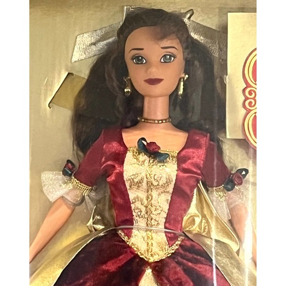 NEW Disney Princess BELLE BARBIE DOLL Beauty & The Beast 1997 Holiday Collection - Picture 3 of 5